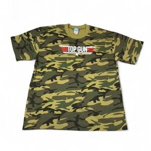 Top Gun T Shirt Mens XL 2006 Camo Green Cotton Graphic Movie Tee